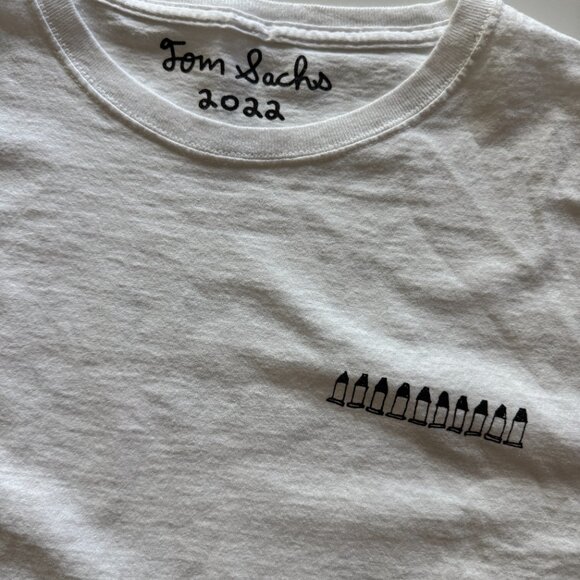 Tom Sachs Designer Graphic Tee Slogan Bullets White Size Medium - Picture 2 of 6